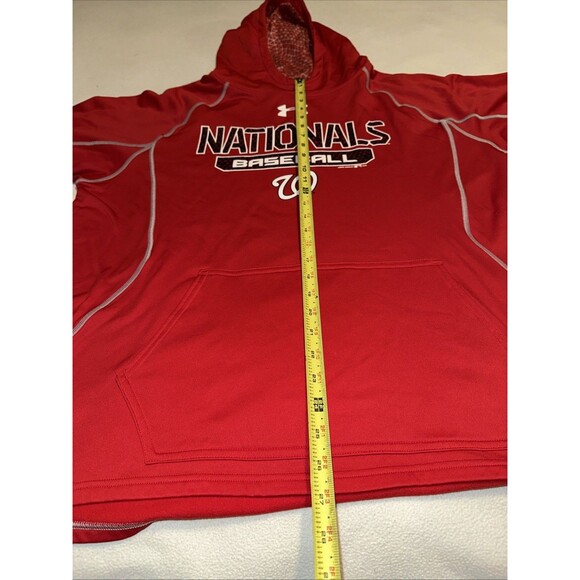 Washington Nationals Hoodie Mens XL Loose Sweatshirt Red Under Armour NWT - Picture 4 of 16
